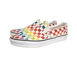 VANS Off the Wall Checkered Multicolored Slip-On Shoes Sneakers Women's Size 9